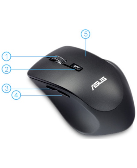 Asus WT425 wireless, Black, Charcoal, Wireless Optical Mouse