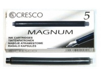 Ilga rašalo kapsulė CRESCO Magnum, juoda, 5 vnt.