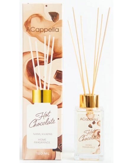 Namų kvapas su lazdelėmis ACAPPELLA, karštas šokoladas, 120 ml