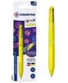 Automatinis 4 spalvų tušinukas OSAMA 4Multi Neon, 1 mm, geltonas korpusas