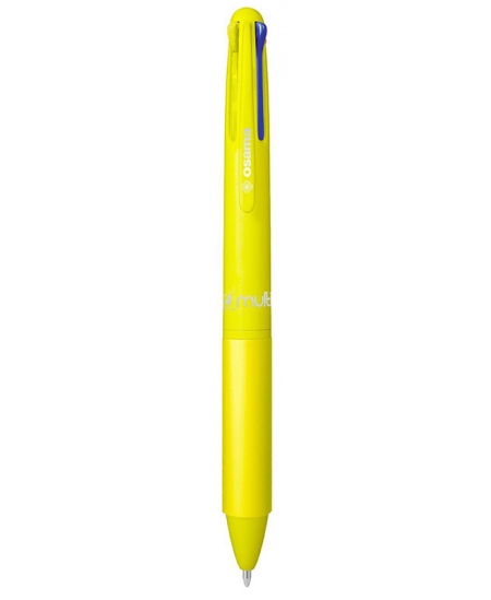 Automatinis 4 spalvų tušinukas OSAMA 4Multi Neon, 1 mm, geltonas korpusas