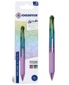 Automatinis 4 spalvų tušinukas OSAMA Rainbow Pastel, 1 mm, įvairių spalvų korpusas