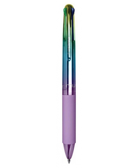 Automatinis 4 spalvų tušinukas OSAMA Rainbow Pastel, 1 mm, įvairių spalvų korpusas