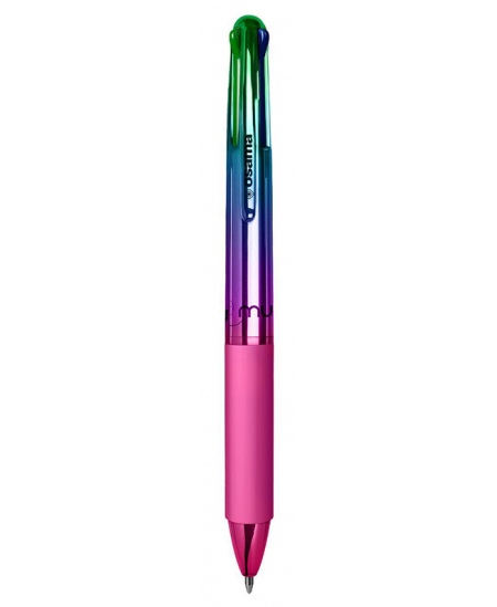 Automatinis 4 spalvų tušinukas OSAMA Rainbow, 1 mm, įvairių spalvų korpusas