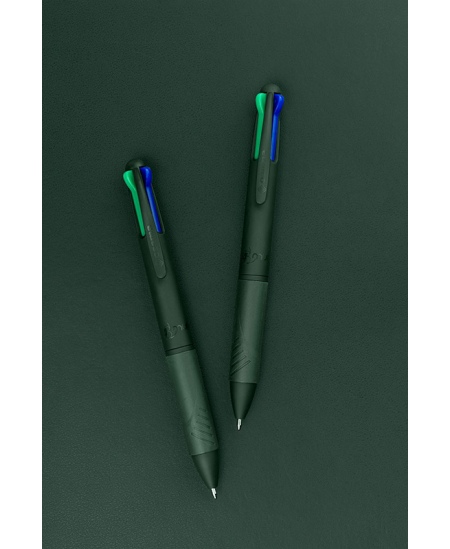 Automatinis 4 spalvų tušinukas OSAMA Urban, 1 mm, tamsiai žalias korpusas