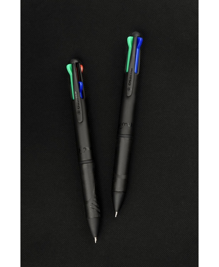 Automatinis 4 spalvų tušinukas OSAMA Urban, 1 mm, juodas korpusas