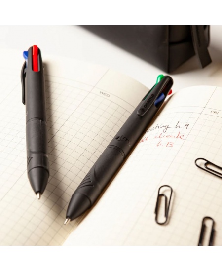 Automatinis 4 spalvų tušinukas OSAMA Urban, 1 mm, juodas korpusas