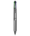 Automatinis 4 spalvų tušinukas OSAMA Chrome, 1 mm, blizgus pilkos spalvos korpusas