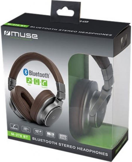 Muse Stereo Headphones M-278BT Headband, Over-ear, Brown