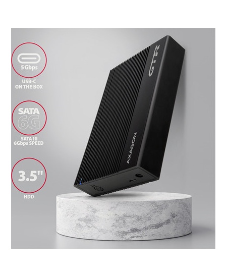 AXAGON Ribbed aluminum USB 3.2 Gen 1 - SATA 6G external box for 3.5" HDD | EE35-GTR