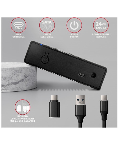 AXAGON Ribbed aluminum USB 3.2 Gen 1 - SATA 6G external box for 3.5" HDD | EE35-GTR