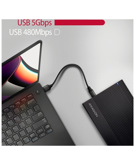AXAGON Ribbed aluminum USB 3.2 Gen 1 - SATA 6G external box for 3.5" HDD | EE35-GTR