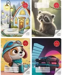 Sąsiuvinis GYVŪNĖLIAI, langeliais, 1 klasei, 12 lapų