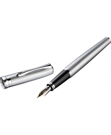 Plunksnakotis DIPLOMAT Excellence A2 guilloche chrome, su sidabro spalvos detalėmis