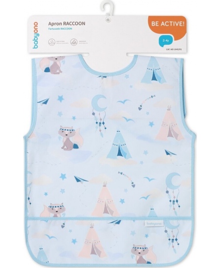 Babyono prijuostė neperšlampama su kišene nuo 24 mėn meškėnas mėlynas 1642/01