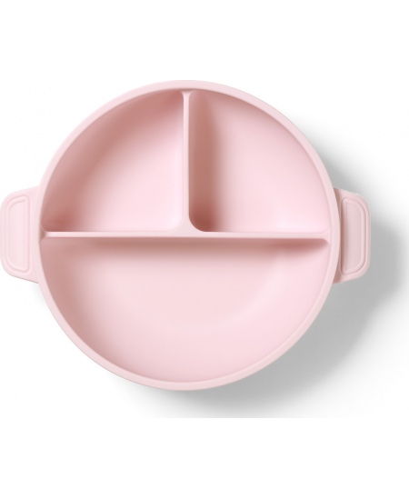 Babyono lėkštutė silikoninė neslystanti su dangteliu ir skyriais rožinė 1661/02