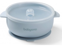 Babyono lėkštutė silikoninė neslystanti su dangteliu mėlyna 1662/01
