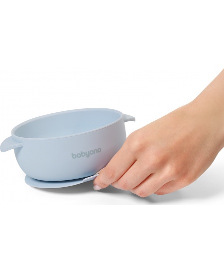 Babyono lėkštutė silikoninė neslystanti su dangteliu mėlyna 1662/01