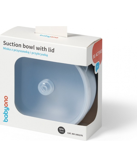 Babyono lėkštutė silikoninė neslystanti su dangteliu mėlyna 1662/01