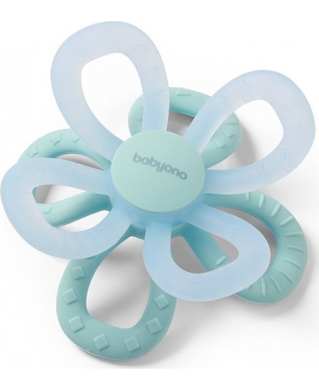 Silikoninis kramtukas BABYONO, gėlė, mėlynas, 1596/02