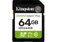 Kingston Select Plus | 64 GB | SD | Flash memory class Class 10, UHS-I, U1/U3, Video Class 10/30