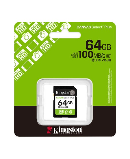 Kingston Select Plus | 64 GB | SD | Flash memory class Class 10, UHS-I, U1/U3, Video Class 10/30