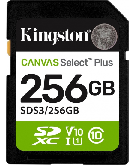 Kingston Select Plus | 256 GB | SD | Flash memory class Class 10, UHS-I, U1/U3, Video Class 10/30