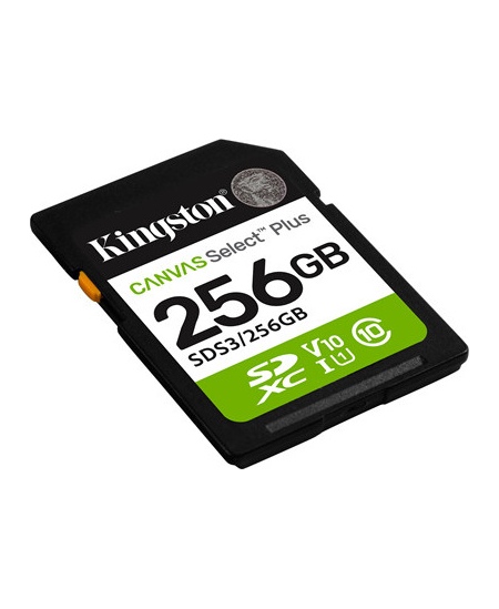 Kingston Select Plus | 256 GB | SD | Flash memory class Class 10, UHS-I, U1/U3, Video Class 10/30