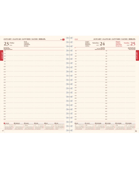 Kalendorius SENATOR DAY Spirex 2026, A4, PU, mėlyna
