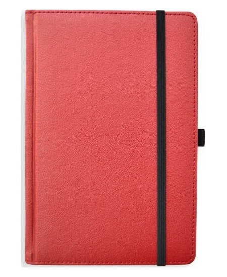 Kalendorius - užrašinė  UNIVERSAL BLACK EDITION, PU, A5, be datų, raudona