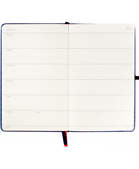 Kalendorius - užrašinė  UNIVERSAL BLACK EDITION, PU, A5, be datų, raudona
