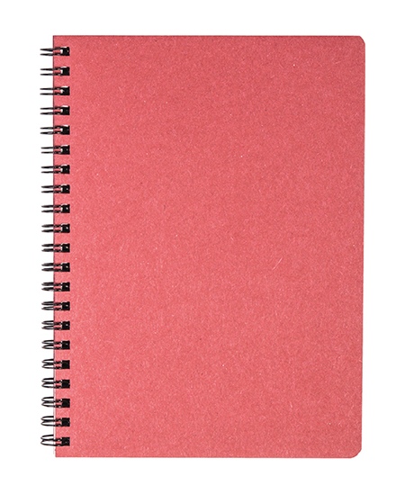 Kalendorius - užrašinė TIMER, su spirale, be datų, 140 x 184 mm, 224 lapai, langeliais, kartoniniu viršeliu, raudona sp.