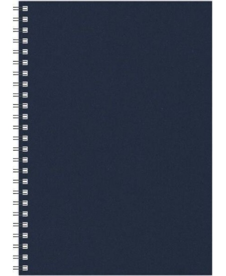 Kalendorius - užrašinė TIMER, su spirale, A5, be datų, 224 lapai, taškeliais, kartoniniu viršeliu, tamsiai mėlyna