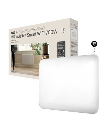 Mill Invisible Smart WiFi Heater | PA700WIFI4 | Panel Heater | 700 W | Suitable for rooms up to 9-12 m² | White | IPX4