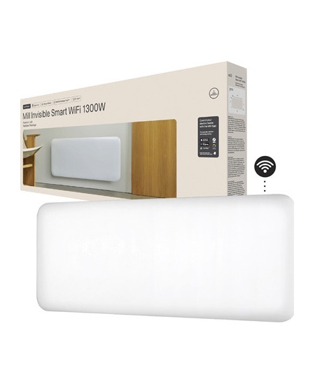 Mill Invisible Smart WiFi Heater | PA1300WIFI4 | Panel Heater | 1300 W | Suitable for rooms up to 15-19 m² | White | IPX4
