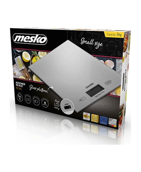 Mesko Kitchen Scales MS 3145 Maximum weight (capacity) 5 kg, Graduation 1 g, Silver, Warranty 24 month(s)