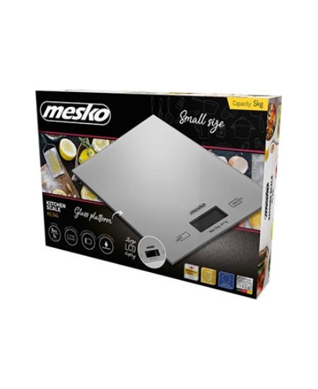 Mesko Kitchen Scales MS 3145 Maximum weight (capacity) 5 kg, Graduation 1 g, Silver, Warranty 24 month(s)