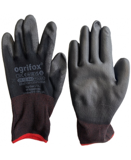 Nailoninės pirštinės aplietos poliuretanu, XL dydis