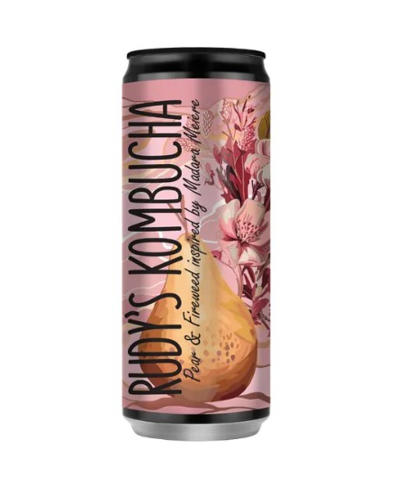 Gaivusis arbatos gėrimas RUDY'S Kombucha, kriaušių ir gauromečių skonio, 0,33 l , skardinė