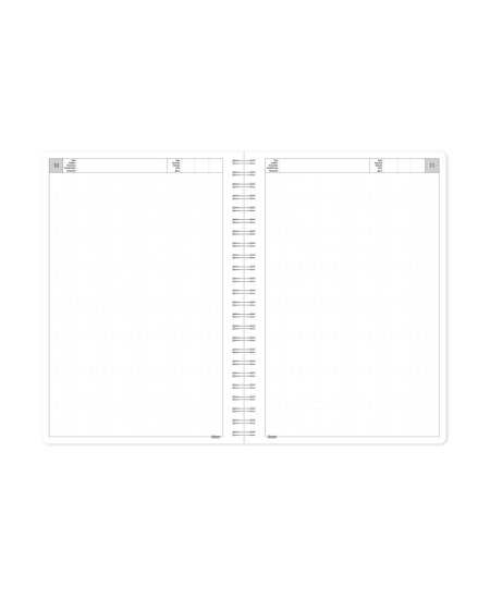 Kalendorius - užrašinė TIMER, su spirale, A5, be datų, 224 lapai, taškeliais, kartoniniu viršeliu, rožinė