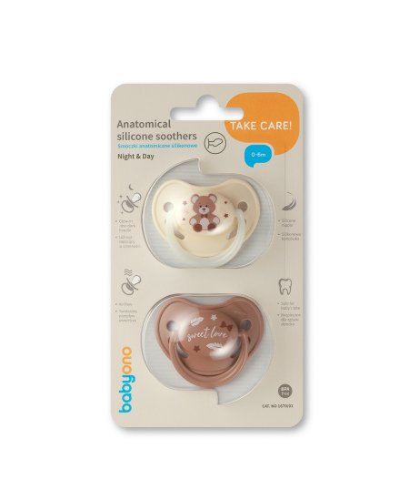 Čiulptukas BABYONO, silikoninis, anatominis, 0-6m, 1670/01