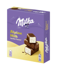 Saldainiai  MILKA MAM su puriu vanilės skonio įdaru iš Alpių pieno, 330 g