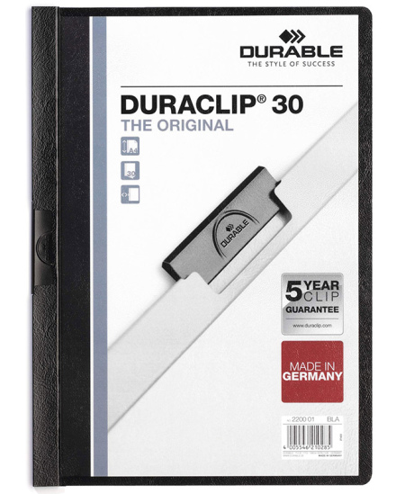 Aplankas su spaustuku DURABLE Duraclip, A4, juodas