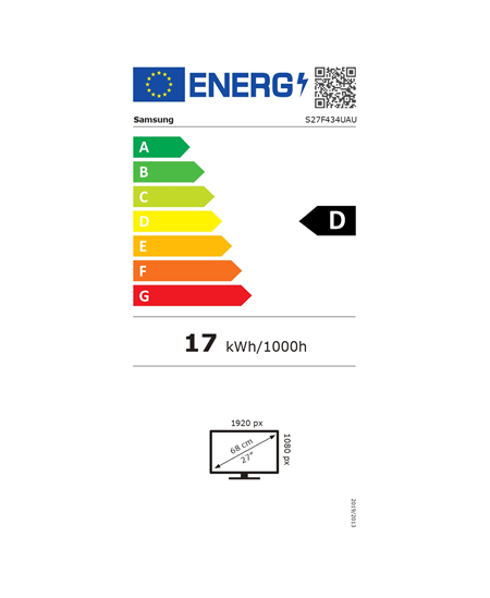Samsung LS27F434UAUXEN Essential | 27 " | IPS | FHD | 16:9 | 100 Hz | 5 ms | 1920 x 1080 pixels | 300 cd/m² | HDMI ports q