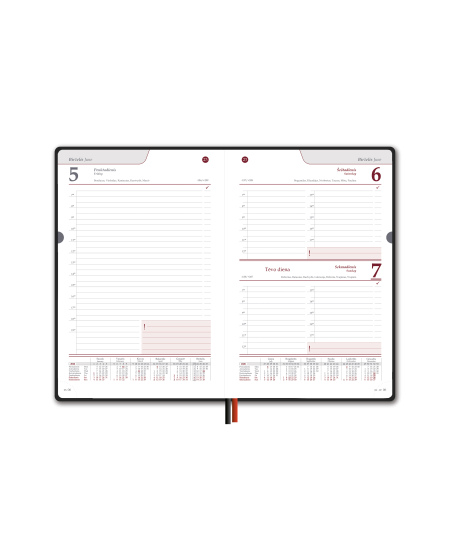 Kalendorius EXTRA SHINE, 2026, PU, A5, juoda  LT