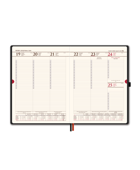 Kalendorius AMBASSADOR BLACK EDITION, 2026, PU, A5, matinė juoda