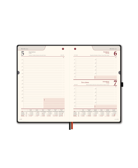 Kalendorius AMBASSADOR BLACK EDITION, 2026, PU, A5, matinė juoda