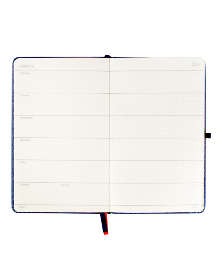 Kalendorius - užrašinė  UNIVERSAL BLACK EDITION, PU, A5, be datų, sidabrinė