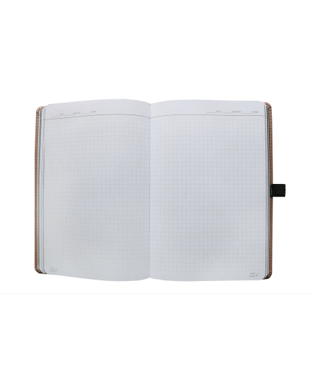 Kalendorius - užrašinė  UNIVERSAL BLACK EDITION, PU, A5, be datų, sidabrinė