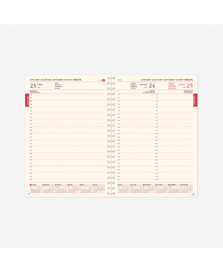 Kalendorius SENATOR DAY Spirex 2026, A4, PU, bronzinė